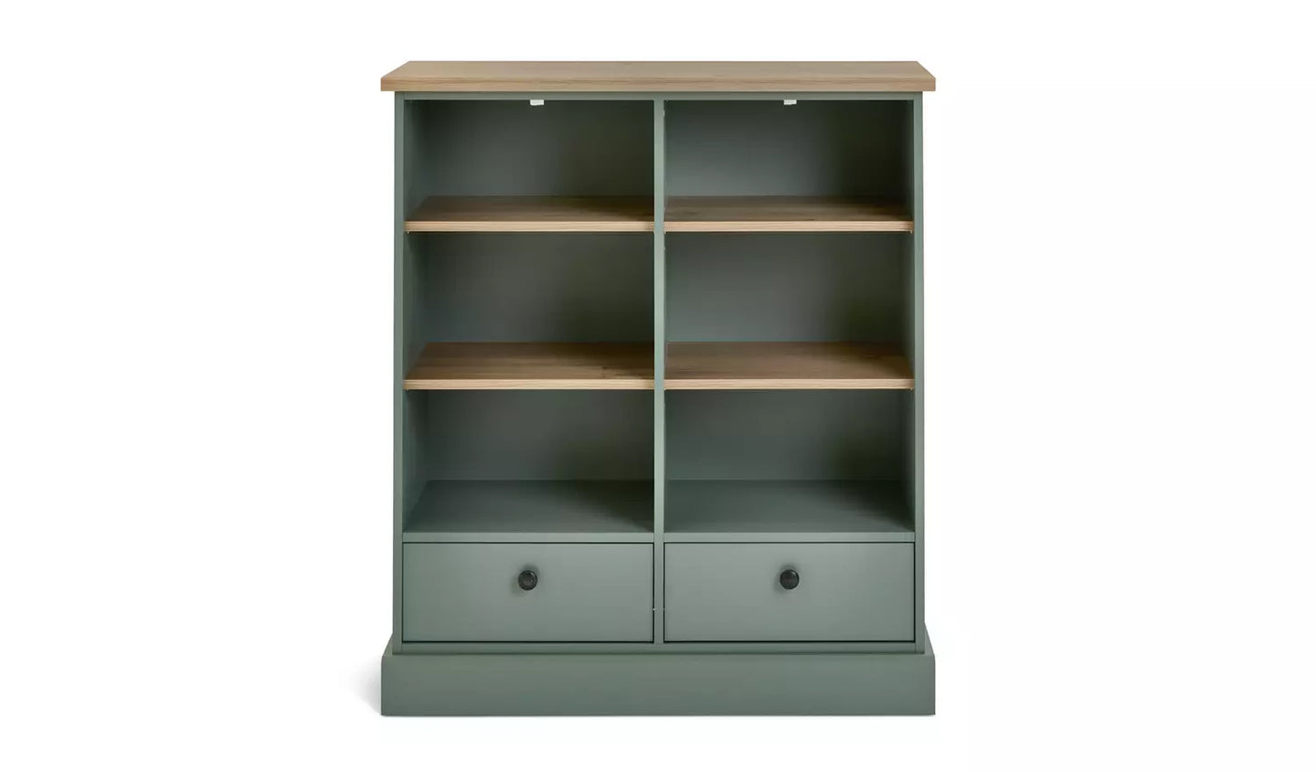 Assembled Winchester 2 Drawer Shelving Unit Bookcase - Green